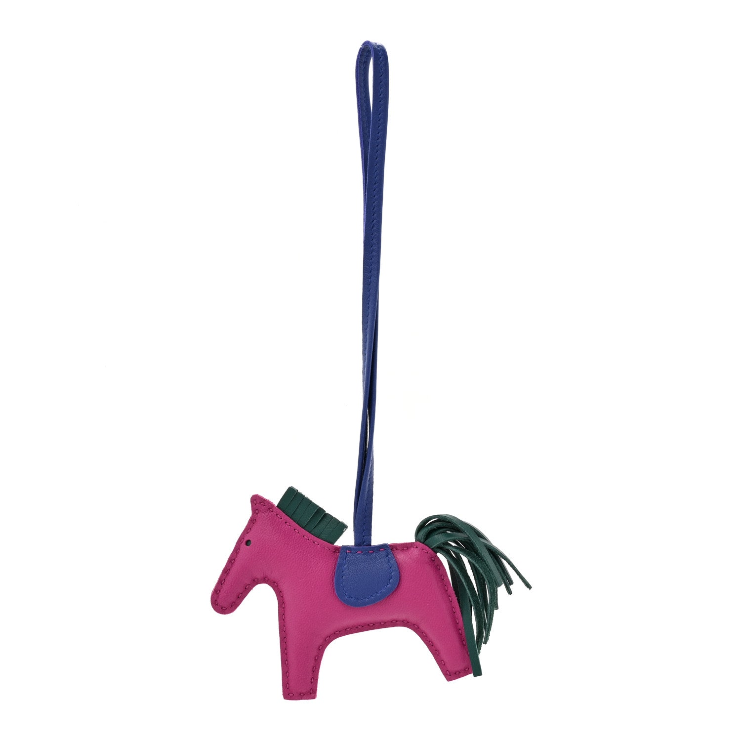 Hermes Milo Lambskin Grigri Rodeo Horse Bag Charm PM Rose Pourpre Bleu Electrique Malachite 1 of 5