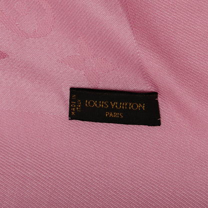 Louis Vuitton Silk Wool Monogram Shawl Pink 9 of 10