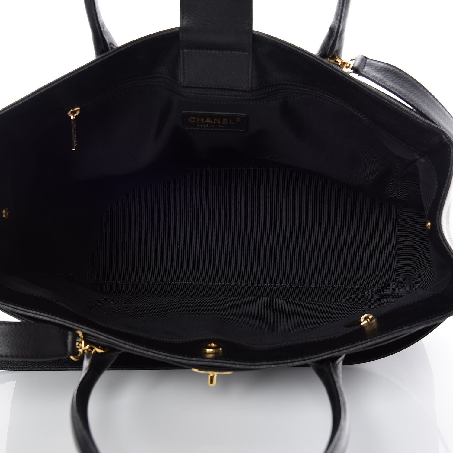 Chanel Calfskin Cerf Executive Shopper Tote Black 10 of 12