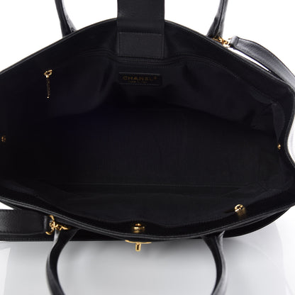 Chanel Calfskin Cerf Executive Shopper Tote Black 10 of 12