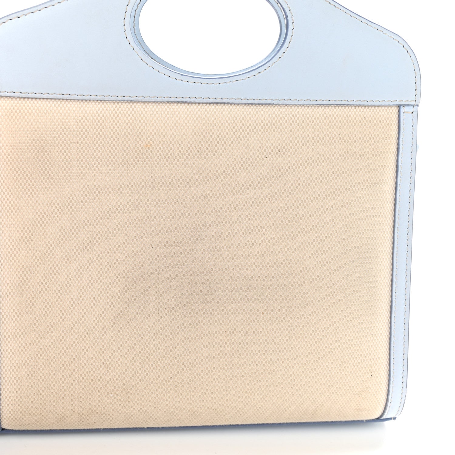 Burberry Canvas Smooth Calfskin Two Tone Mini Pocket Bag Natural Pale Blue 11 of 11