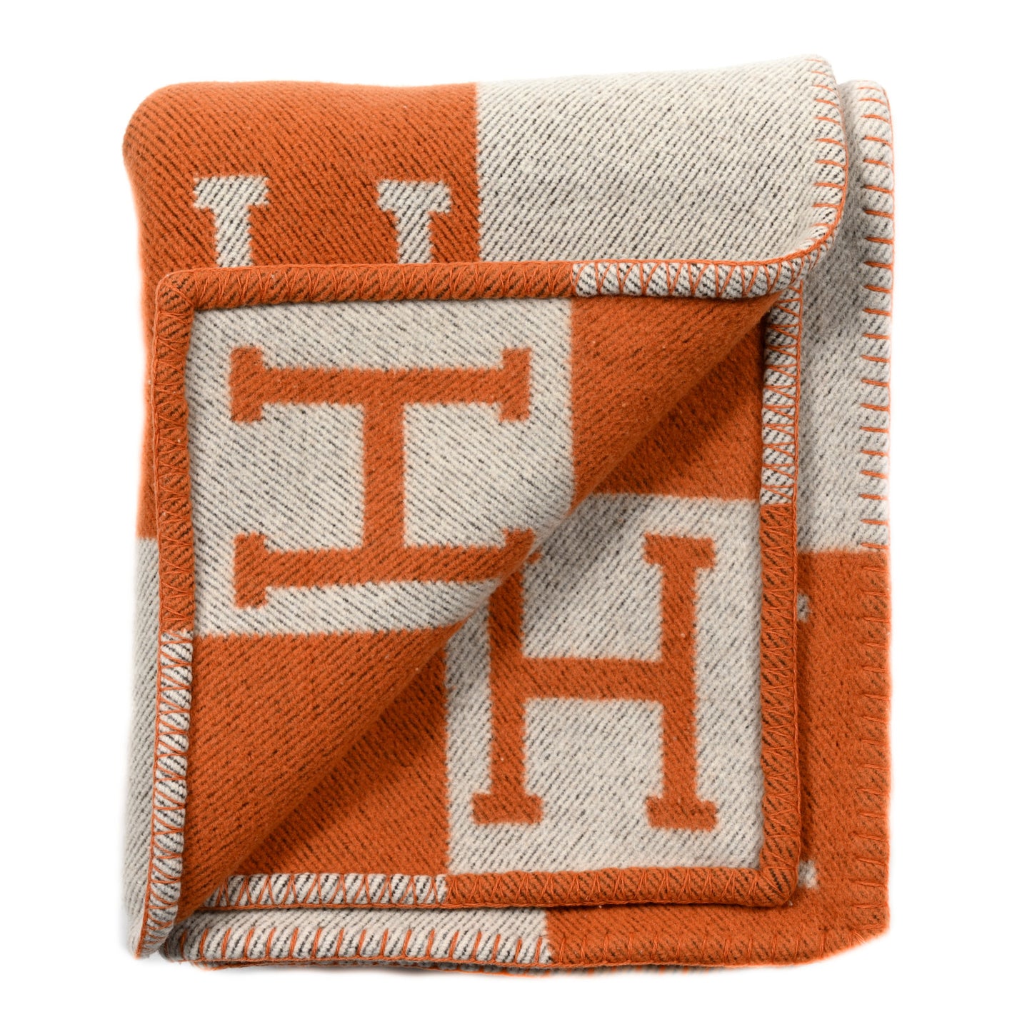 Wool Cashmere Signature Classic Avalon Blanket Ecru Potiron