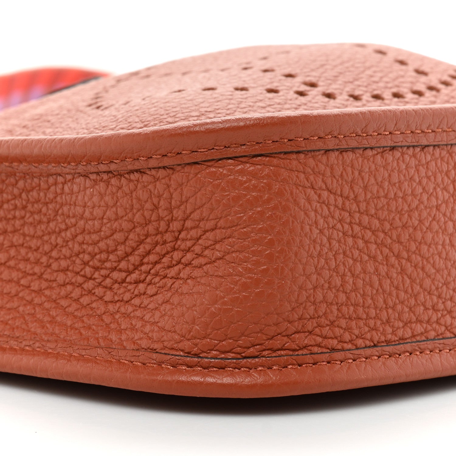 Hermes Taurillon Clemence Maxi Quadrille Evelyne TPM Cuivre Capucine Parme Rouge Duchess 8 of 8