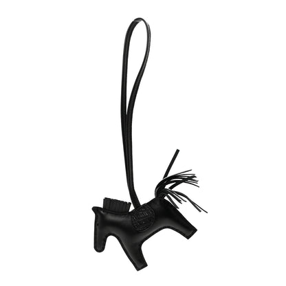 Hermes Milo Lambskin Matte Alligator Touch Grigri Rodeo Horse Bag Charm PM So Black 1 of 4