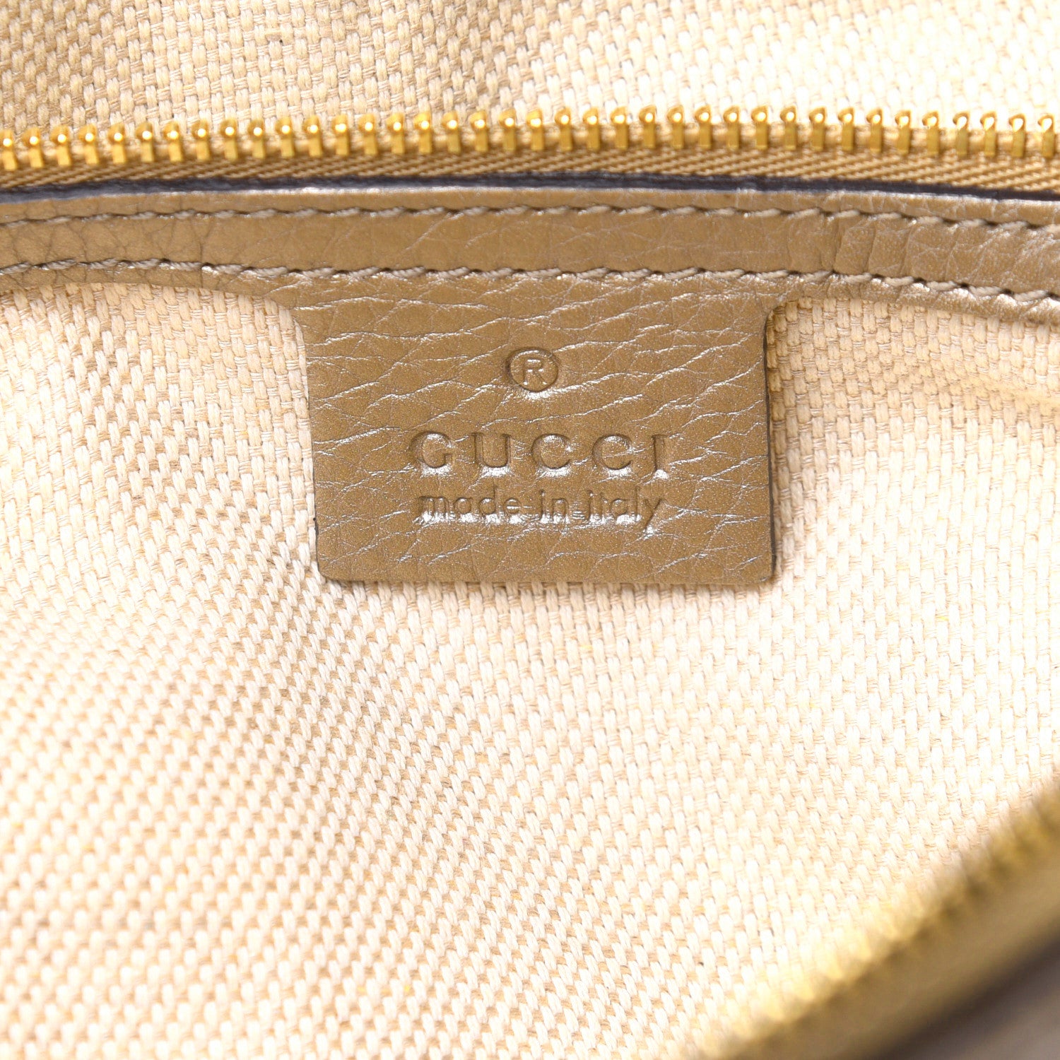 Gucci Metallic Pebbled Calfskin Small Soho Bowler Golden Beige 11 of 11
