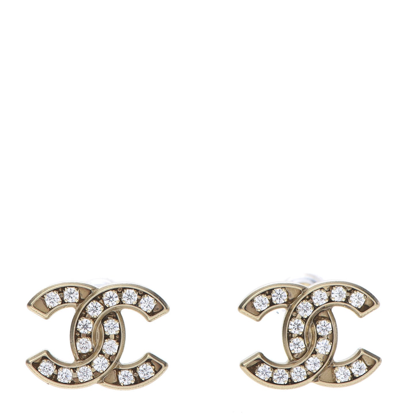 Crystal CC Earrings Gold