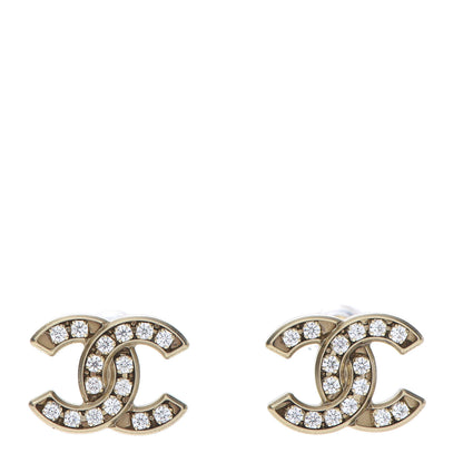 Chanel Crystal CC Earrings Gold 1 of 5
