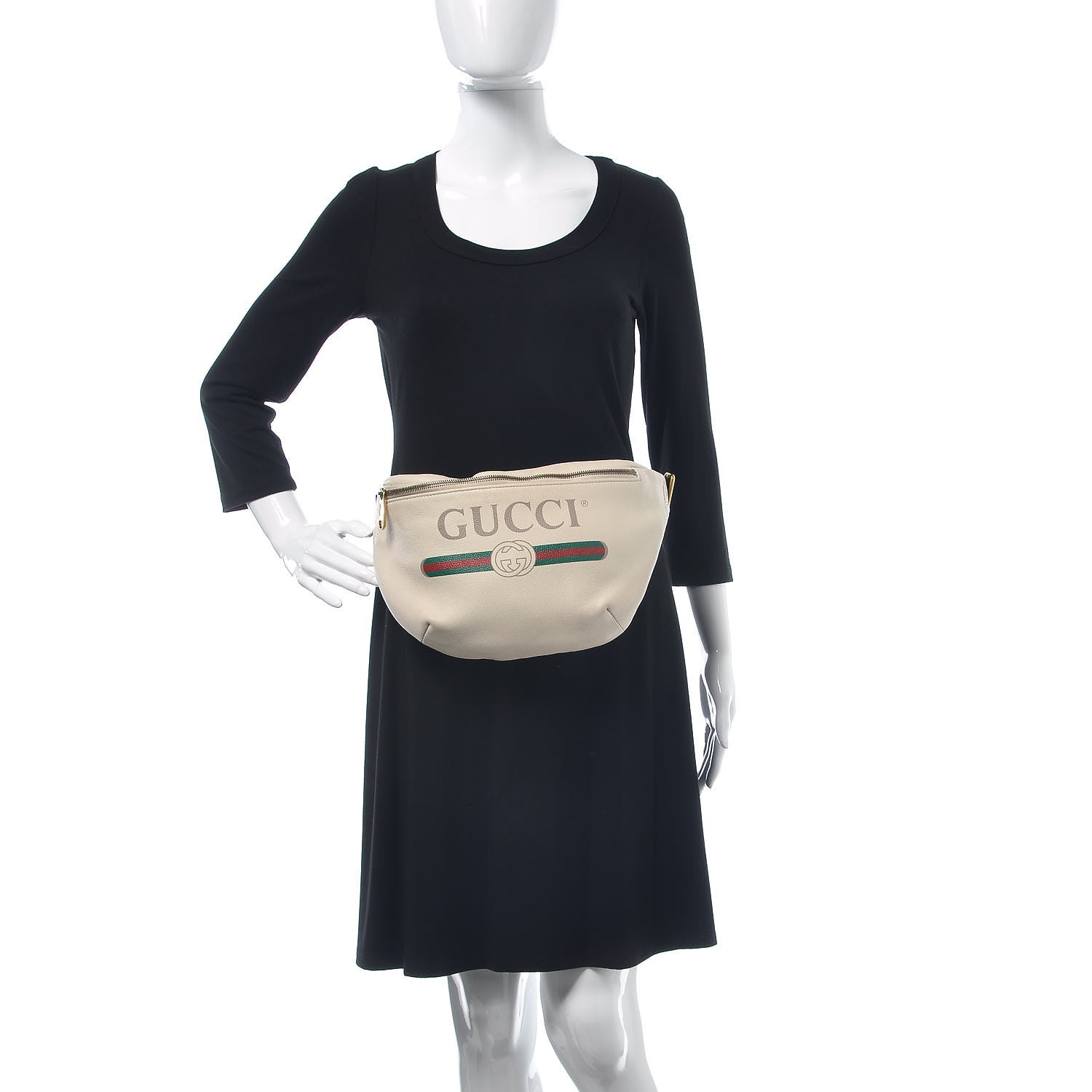 Gucci Grained Calfskin Logo Belt Bag White 2 of 16