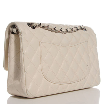 Chanel Caviar Quilted Medium Double Flap White 3 of 8