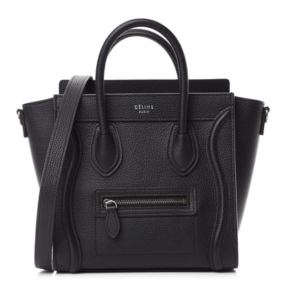 Celine Drummed Calfskin Nano Luggage Black 1 of 9