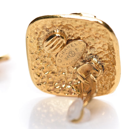 Chanel CC Square Clip On Earrings Gold 4 of 6