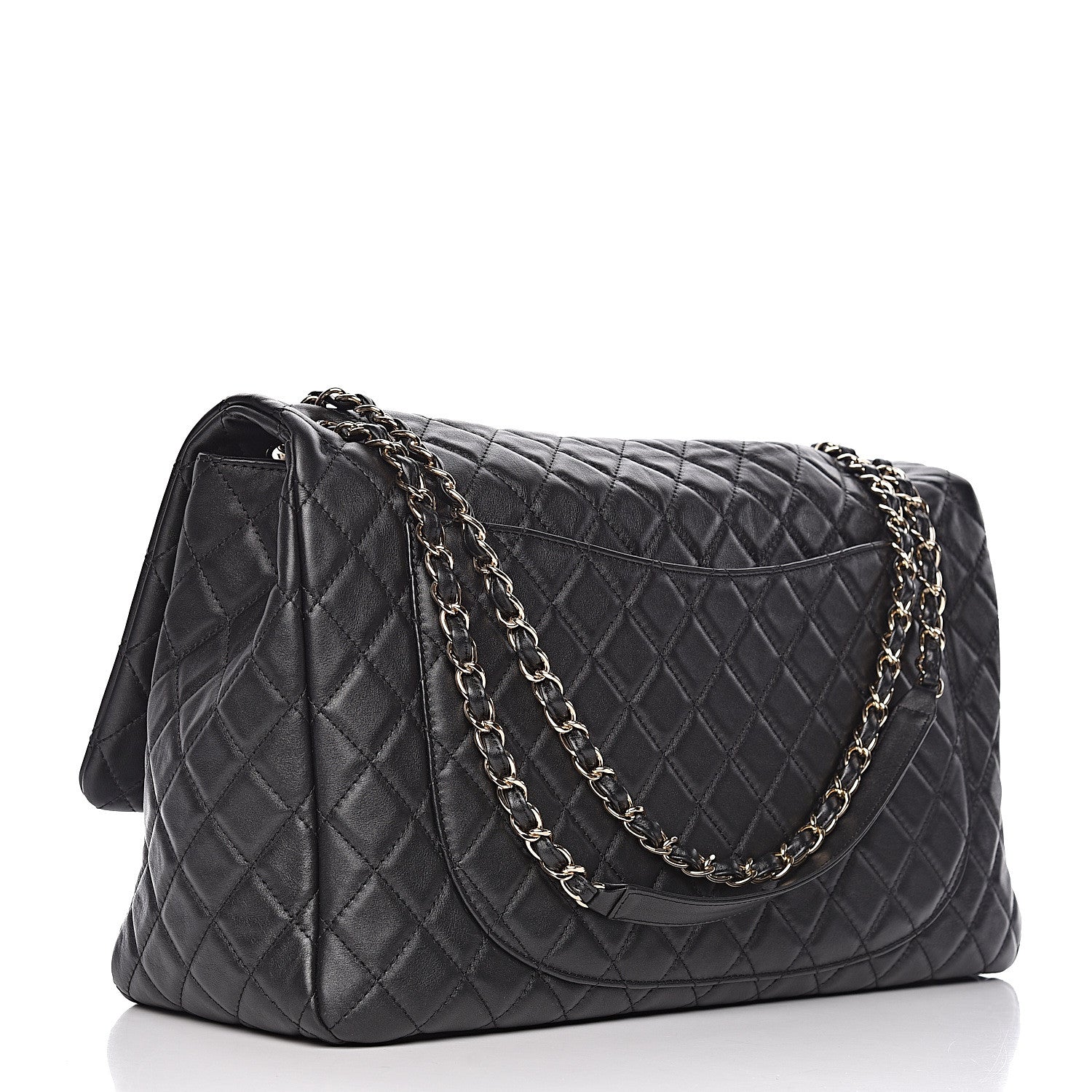 Chanel Calfskin Quilted XXL Travel Flap Bag Black 3 of 10