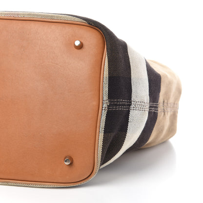 Burberry Canvas Mega Check Medium Ashby Hobo Saddle Brown 9 of 18