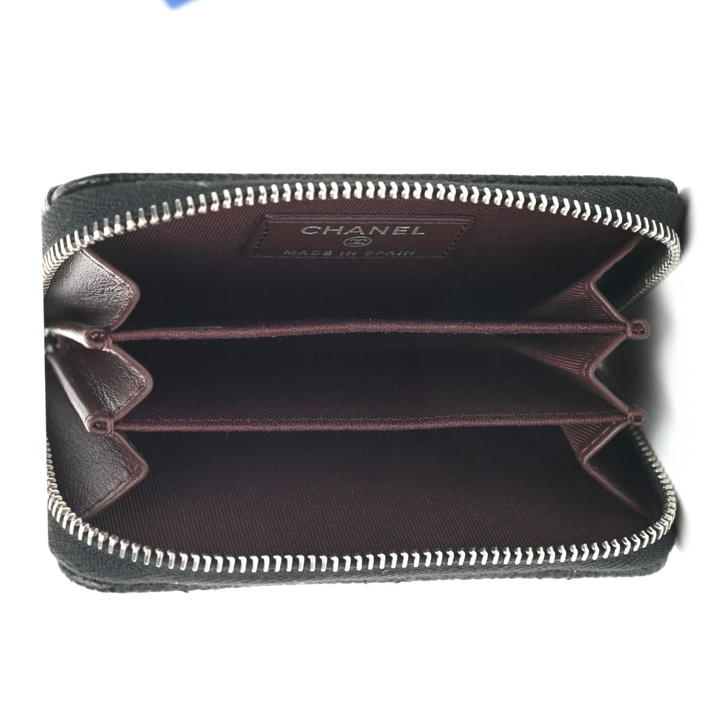 Caviar Quilted Zip Coin Purse Black