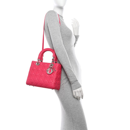 Christian Dior CHRISTIAN DIOR Lambskin Cannage Medium Lady Dior Pink 2 of 11