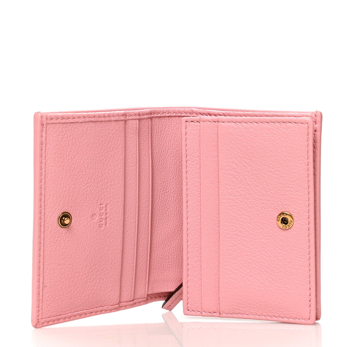 Wonka Grain Calfskin Diana Card Case Wallet Wild Rose