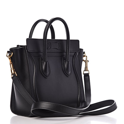 Celine Smooth Calfskin Nano Luggage Black 3 of 10