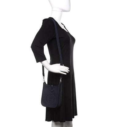 Hermes Taurillon Clemence Evelyne TPM Bleu Nuit 2 of 11