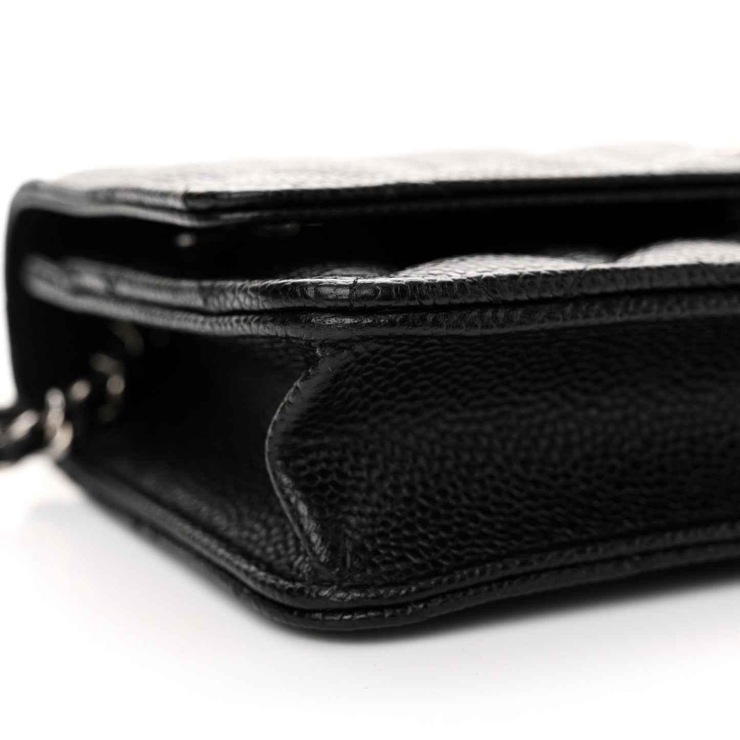 Caviar Quilted Wallet on Chain WOC Black