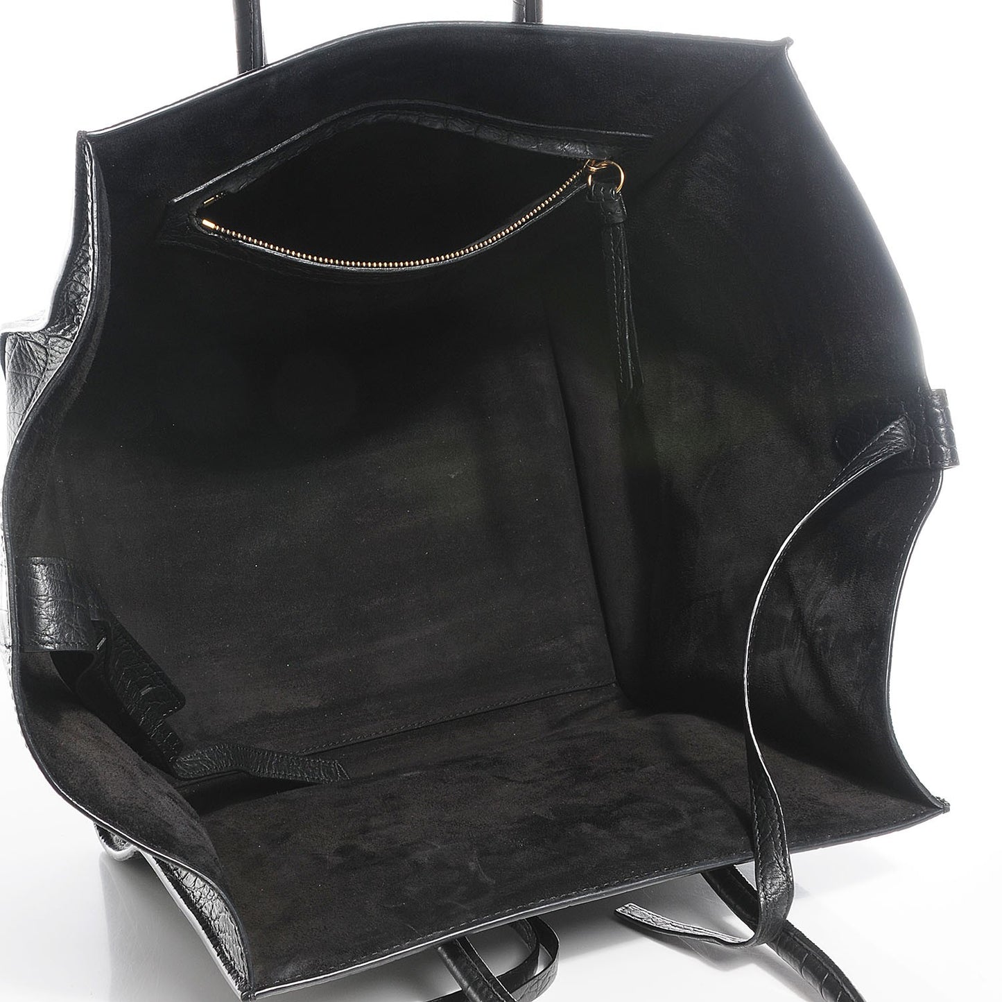 Crocodile Embossed Calfskin Medium Phantom Luggage Black