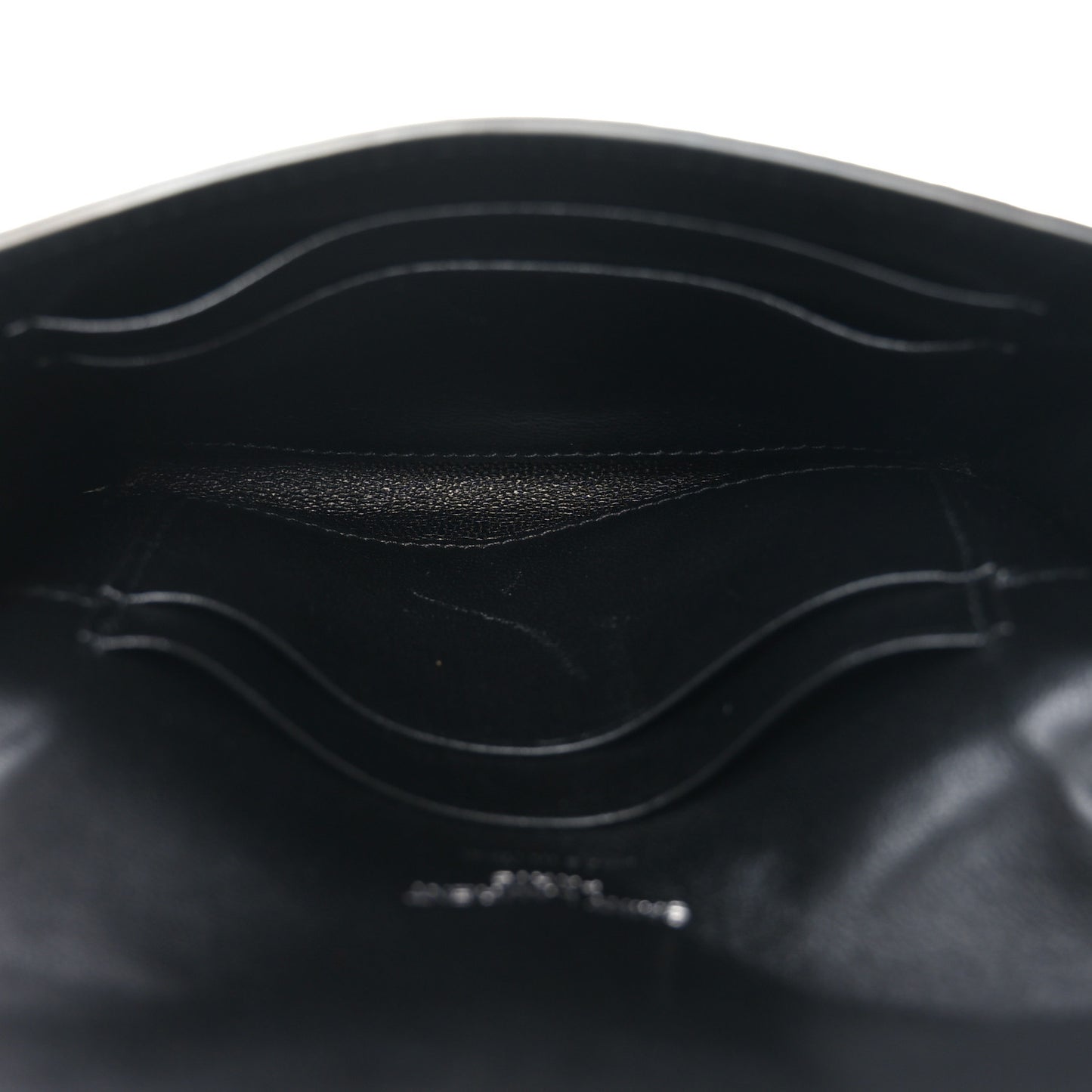 Calfskin Lambskin Snakeskin Embossed Small Monogram Envelope Wallet Black White