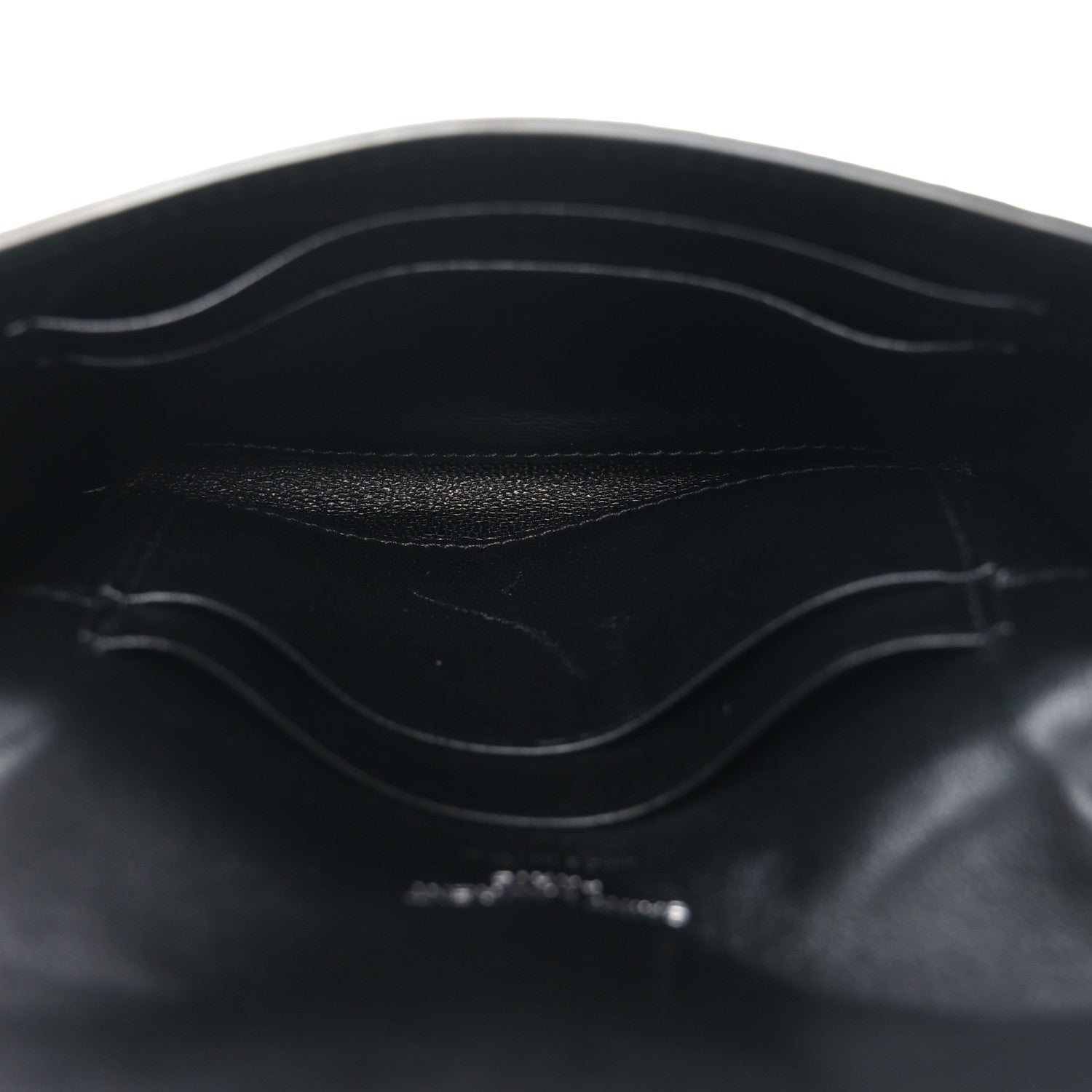 Saint Laurent Calfskin Lambskin Snakeskin Embossed Small Monogram Envelope Wallet Black White 5 of 6