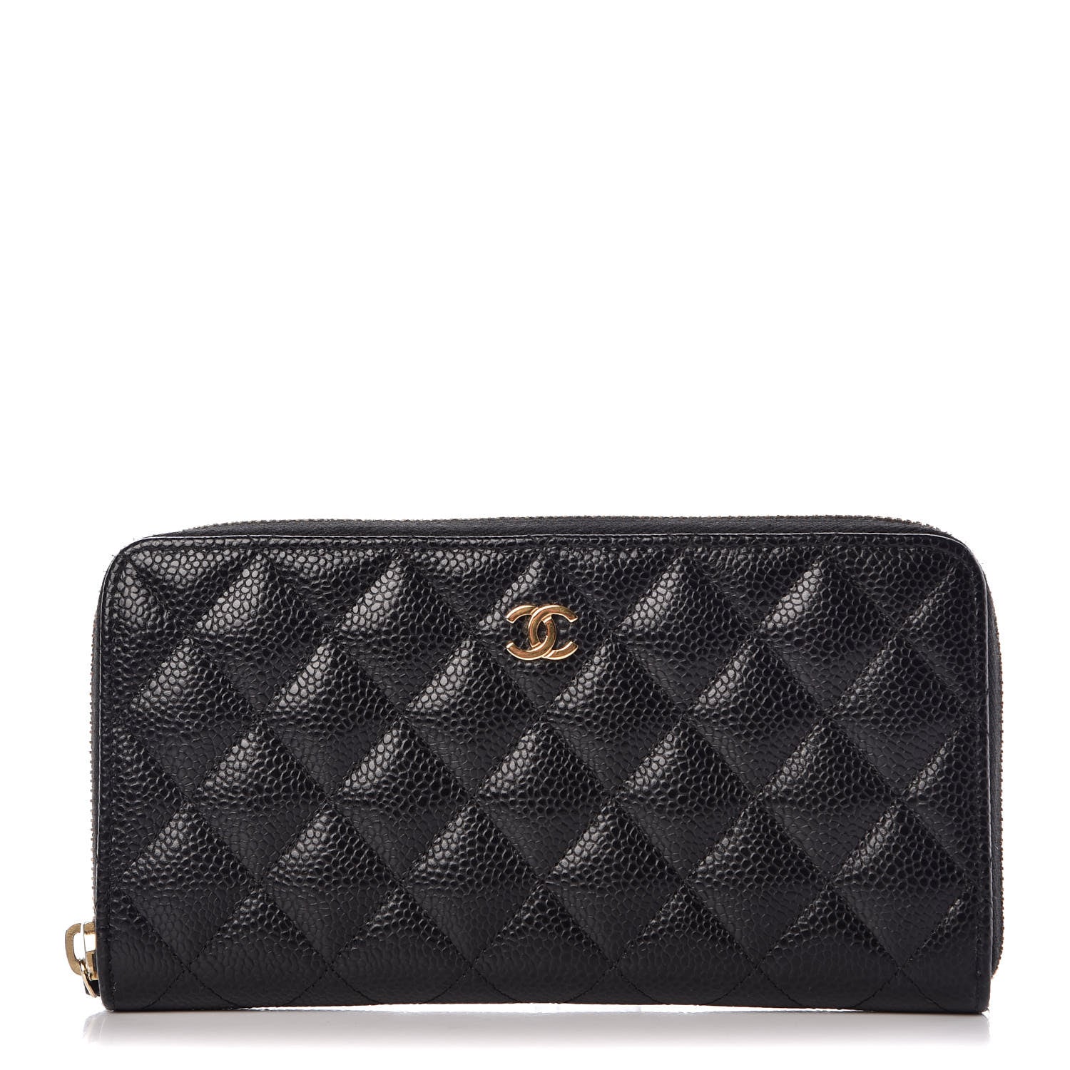 Chanel Caviar Quilted Large Gusset Zip Around Wallet Black 1 of 9