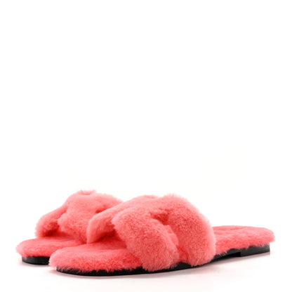Hermes Woolskin Oran Sandals 41 Rose Du Desert 3 of 8