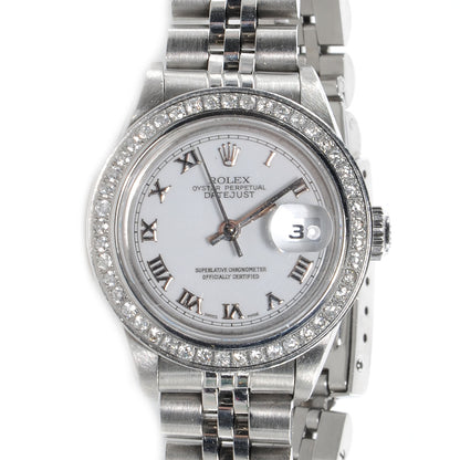 Rolex Stainless Steel Diamond 31mm Oyster Perpetual Datejust Watch White Roman 78240 1 of 5
