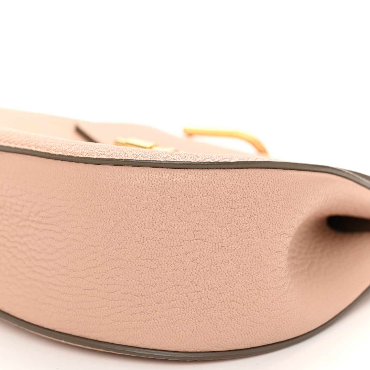 Grained Lambskin Mini Drew Shoulder Bag Cement Pink