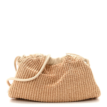Mansur Gavriel Raffia Lambskin Woven Mini Cloud Clutch Natural Avorio 1 of 14