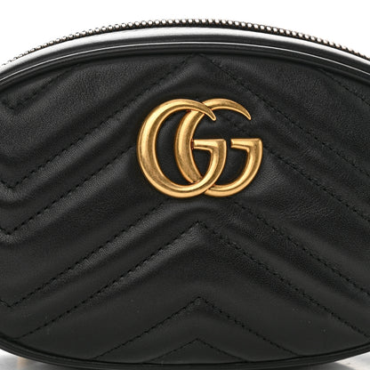 Gucci Calfskin Matelasse GG Marmont Belt Bag 75 30 Black 8 of 10