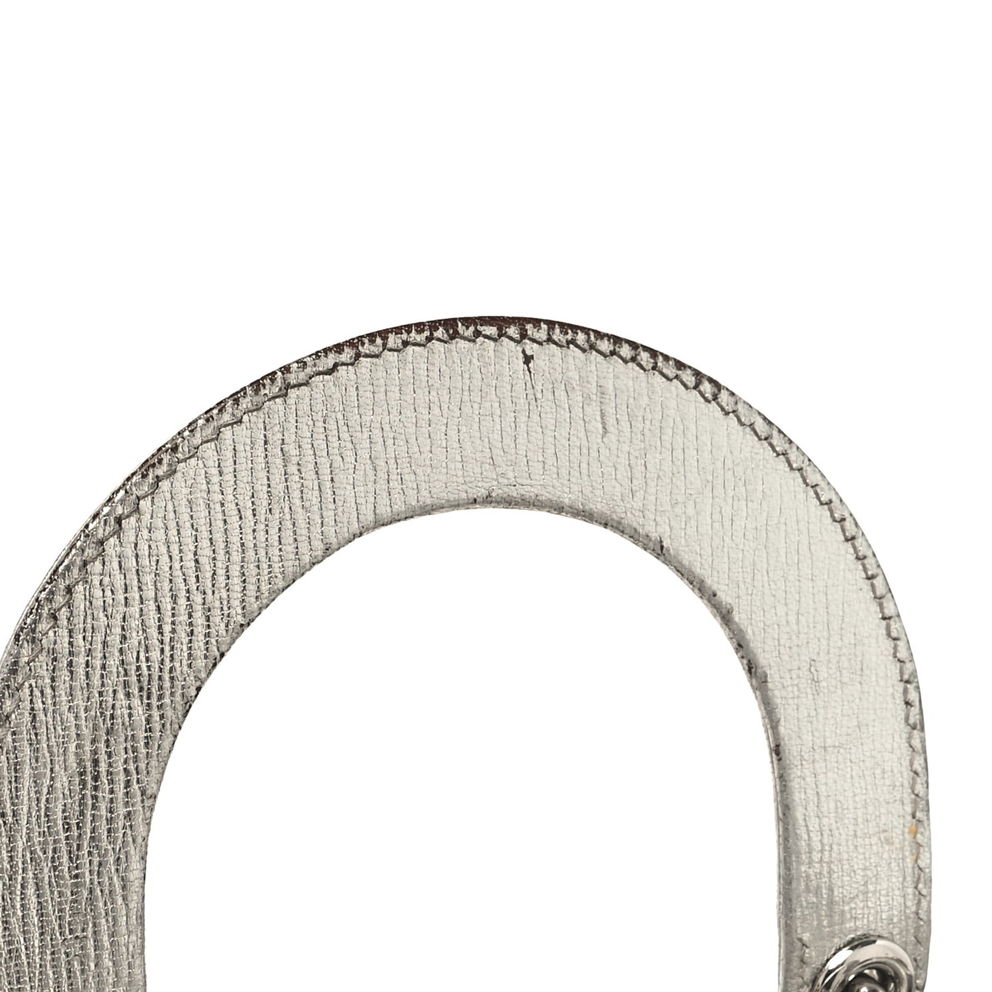 Metallic Grained Calfskin Cannage Small Lucky Badges My Lady Dior Silver