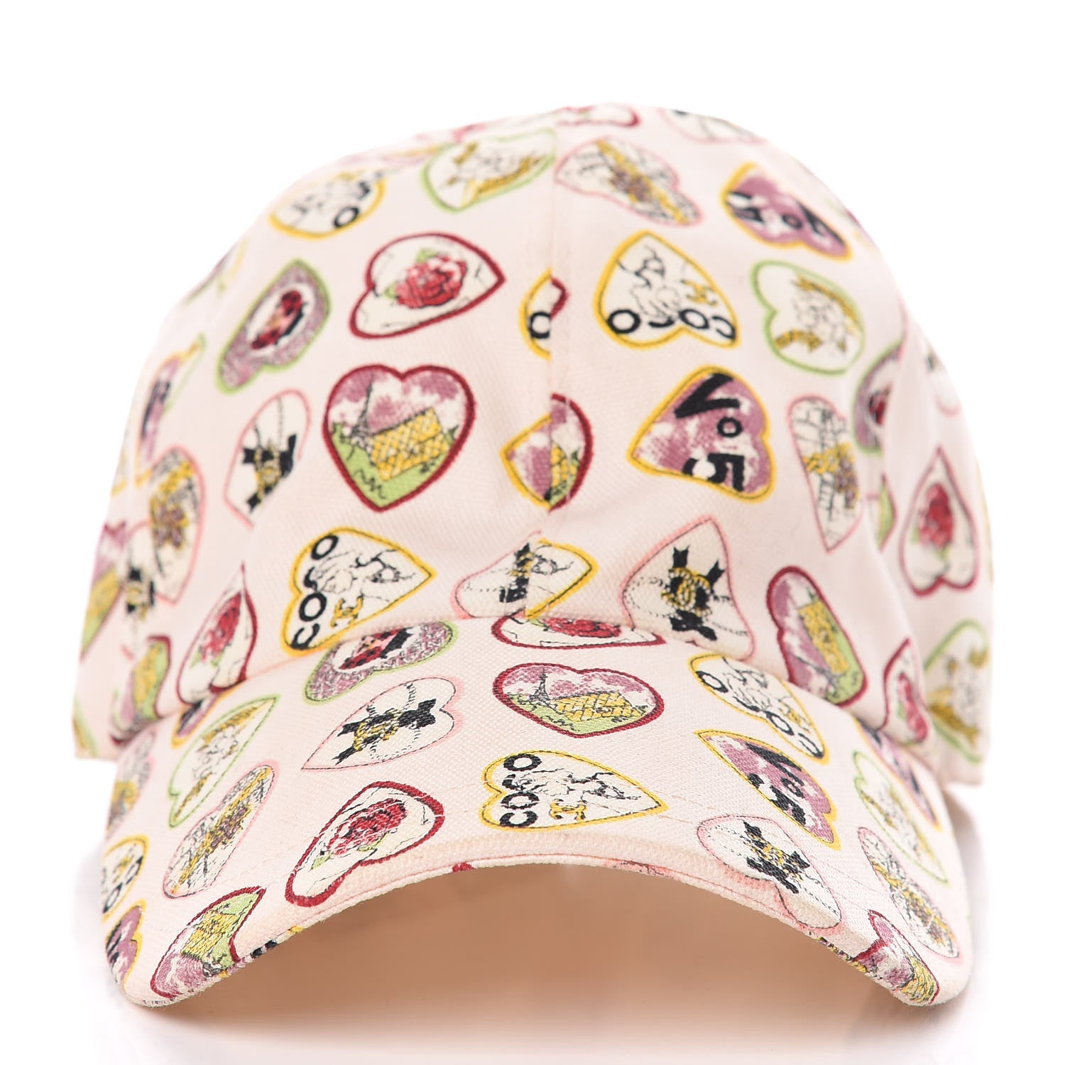 Chanel Canvas Coco Hearts Cap Hat M Pink 3 of 7