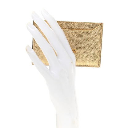 Prada Saffiano Metal Card Case Gold 2 of 7