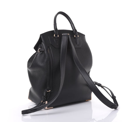 Alexander Wang Pebbled Calfskin Prisma Skeletal Backpack Black Rose Gold Hardware 2 of 11