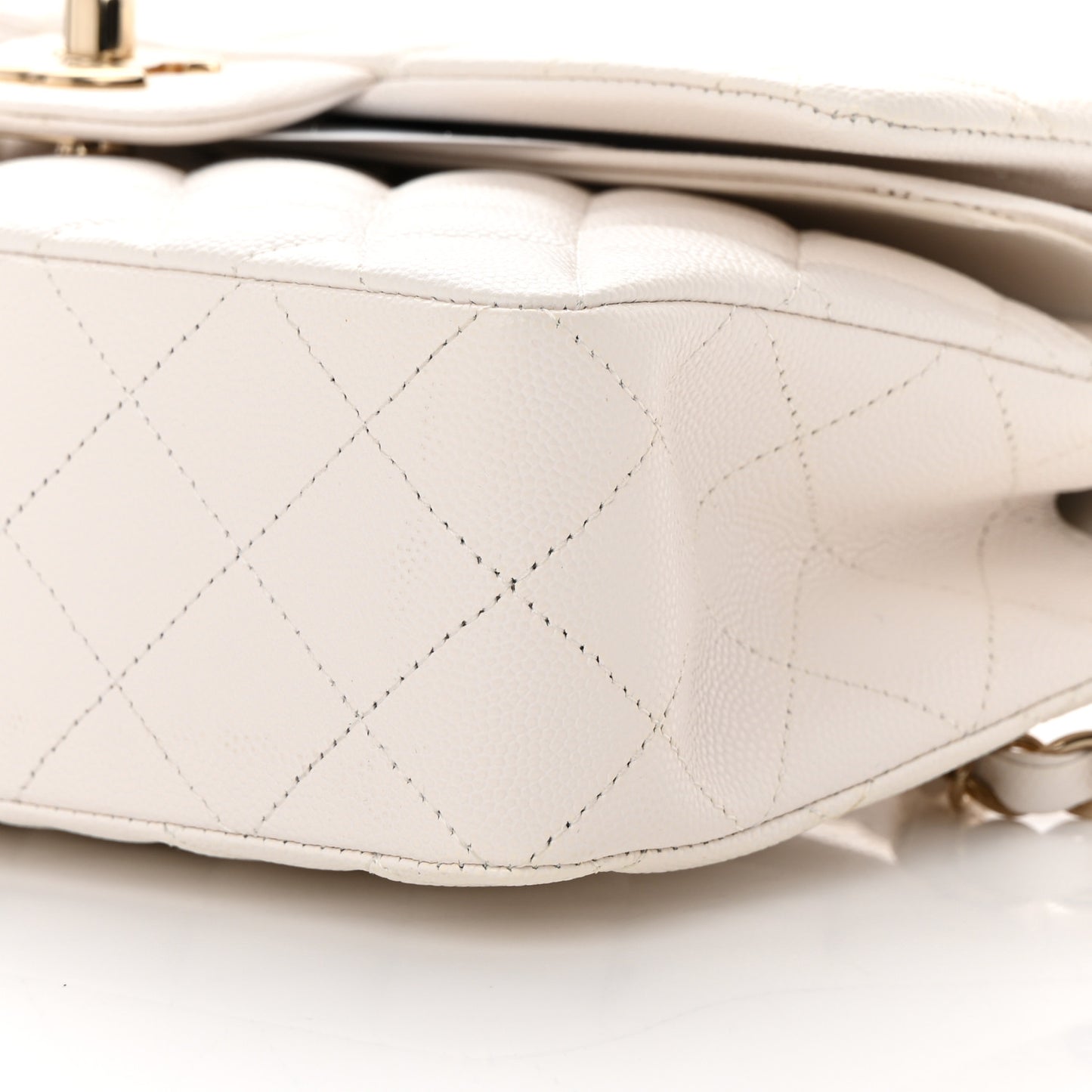 Caviar Quilted Small Double Flap White