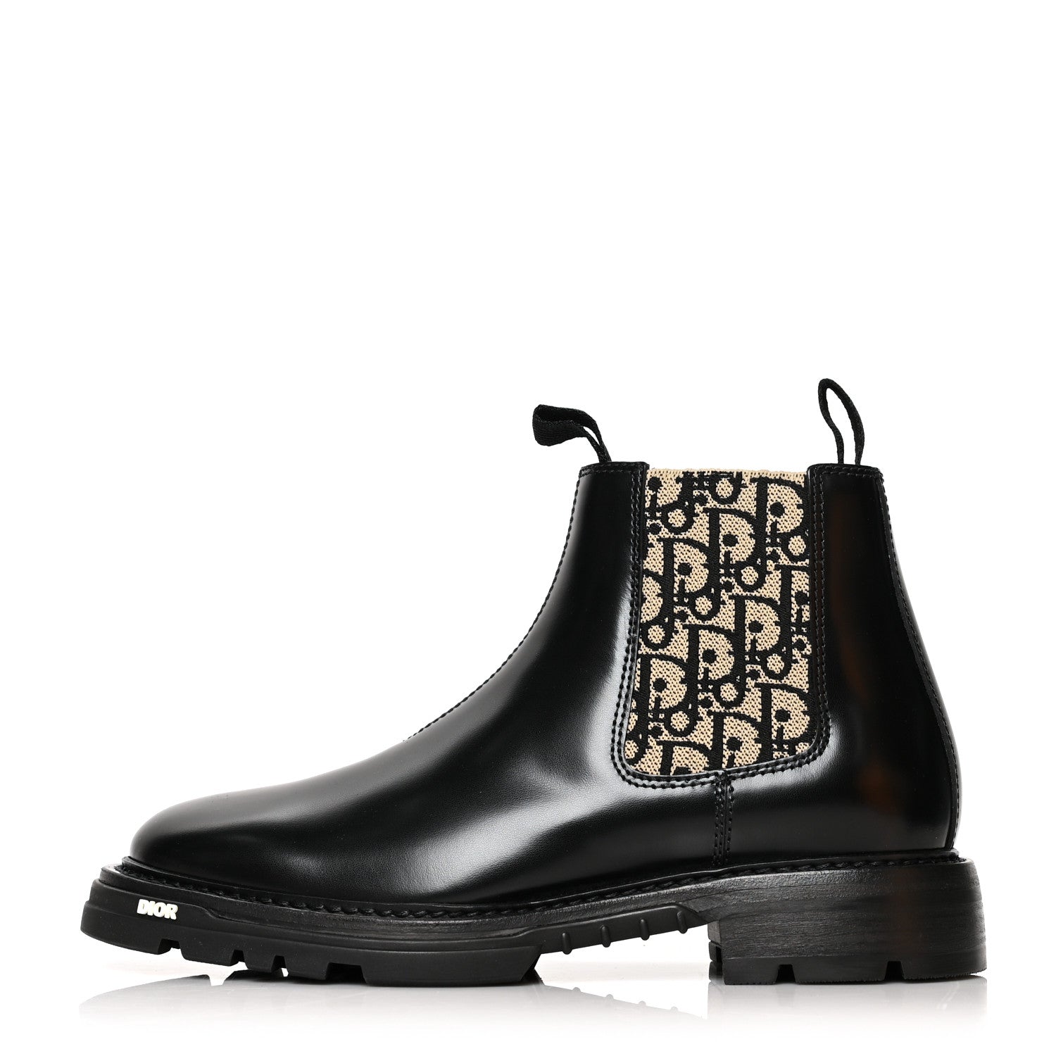 Christian Dior Calfskin Oblique Mens Explorer II Chelsea Boots 39 Beige Black 1 of 8
