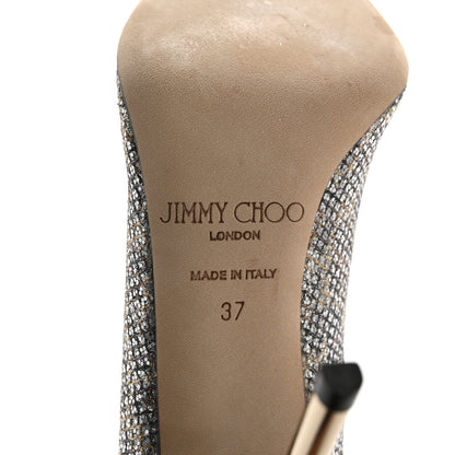Jimmy Choo Coarse Glitter Fabric Aurora Leopard Print Abel Pumps 37 Champagne 8 of 8