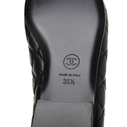 Chanel Aged Calfskin Quilted CC Cap Toe Ballerina Flats 36.5 Black 6 of 9