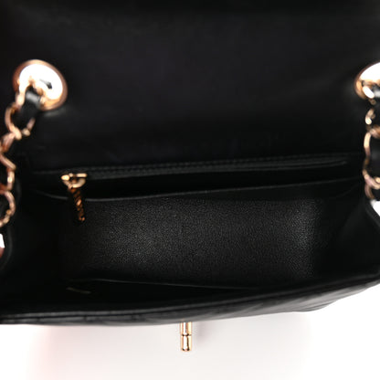 Chanel Lambskin Chevron Quilted Mini Square Flap Black 5 of 11