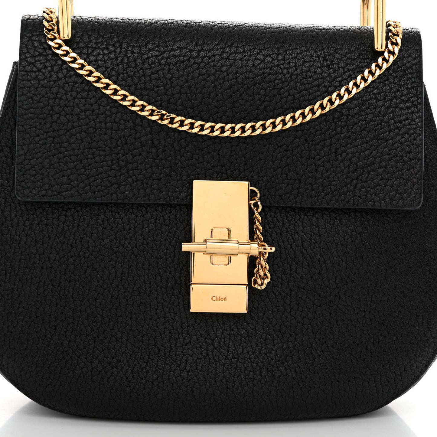 Grained Lambskin Drew Shoulder Bag Black