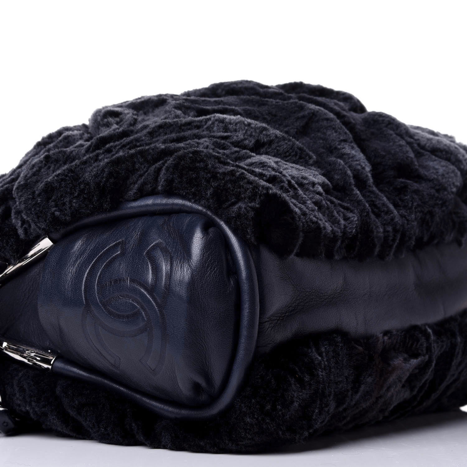 Chanel Lambskin Rabbit Shoulder Bag Navy 8 of 9