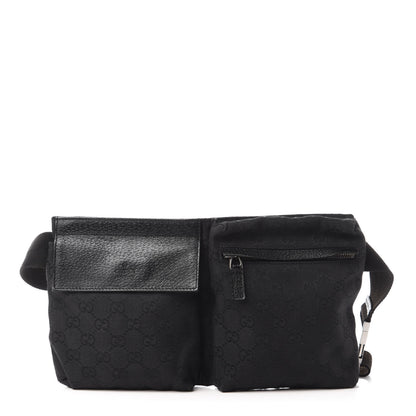 Gucci GG Monogram Double Pocket Belt Bag Black 1 of 10