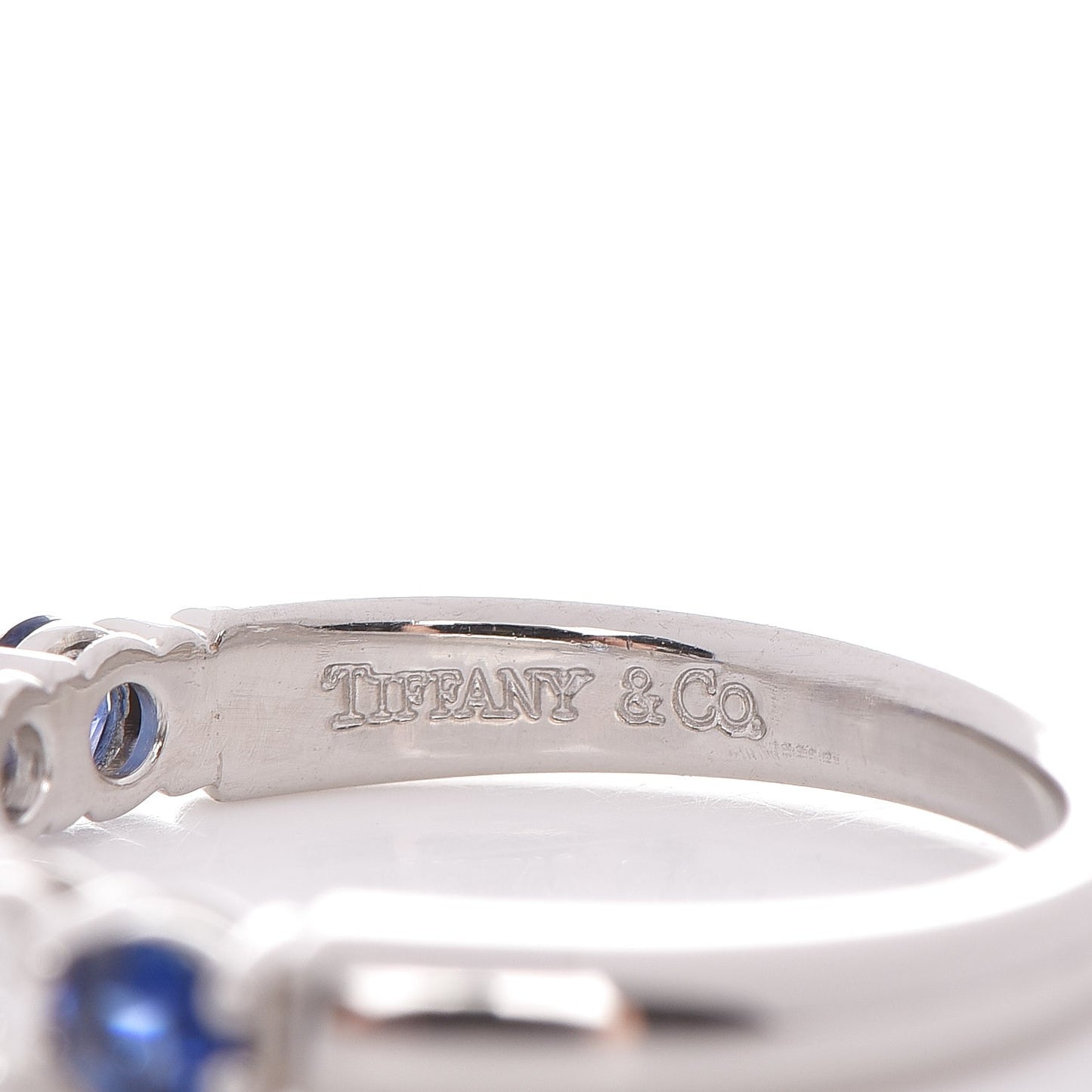 Platinum Diamond Blue Sapphire Embrace Ring 49 5
