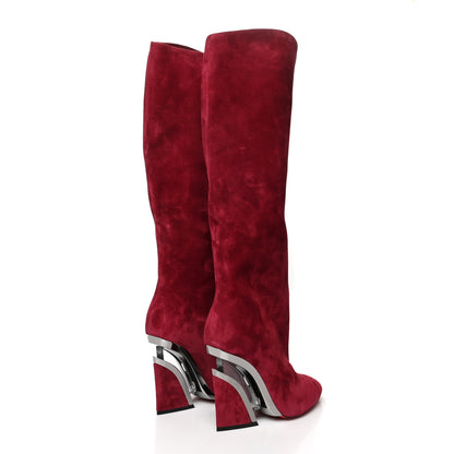 Christian Louboutin Veau Velours Levitibotta 100 Boots 38.5 Opera Gun Metal 4 of 6