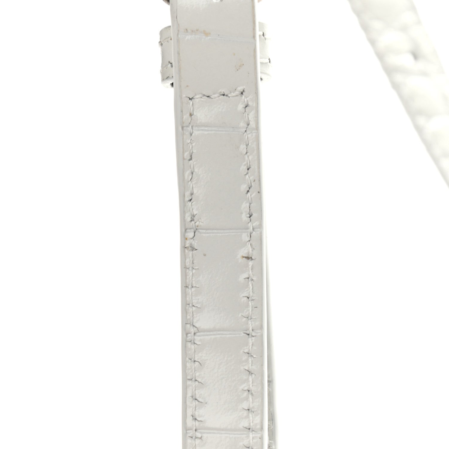 Balenciaga Shiny Supple Calfskin Logo Crocodile Embossed XL Cloud Clutch White 12 of 12
