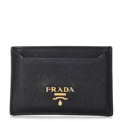 Prada Saffiano Metal Card Case Black 1 of 7