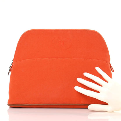 Hermes Cotton Canvas Bolide Travel Cosmetic Pouch Orange 2 of 14