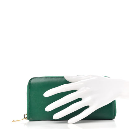 Saint Laurent Calfskin Classic Zip Around Wallet Green 2 of 8